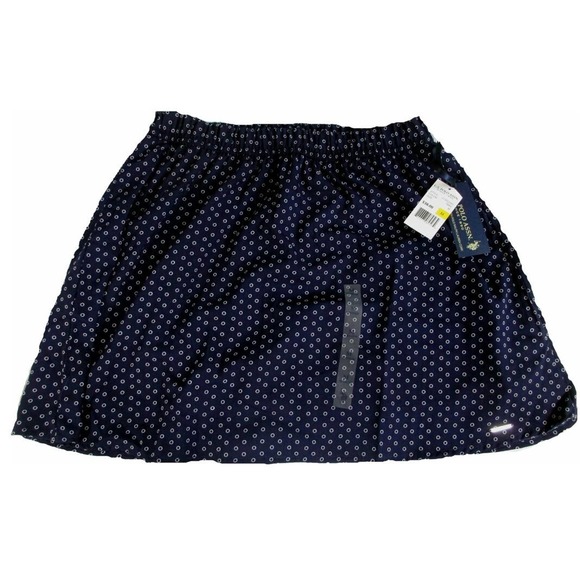 New U.S. Polo Assn. Circle Dot Skirt Navy Blue Women Medium Lined Skirt MSRP $38 - Picture 1 of 6
